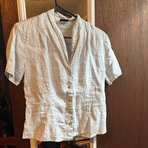 Elegant Light Blue Women's Button Down Shirt